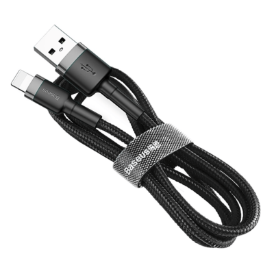 USB-A kabelis Baseus Cafule Lightning 2.0m, juoda