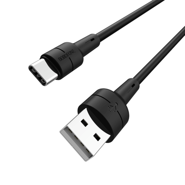 USB-A kabelis Borofone BX30 Type-C 1.0m, juoda
