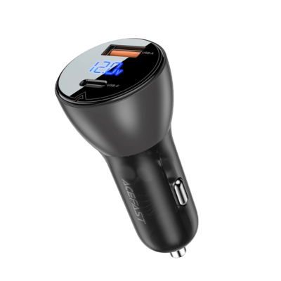 Automobilinis įkroviklis Acefast B6 63W USB-A+USB-C, juoda