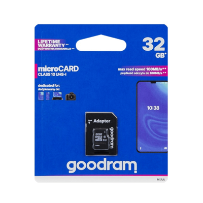 Atminties kortelė Goodram microSD 32Gb (10 klasė) + SD adapteris