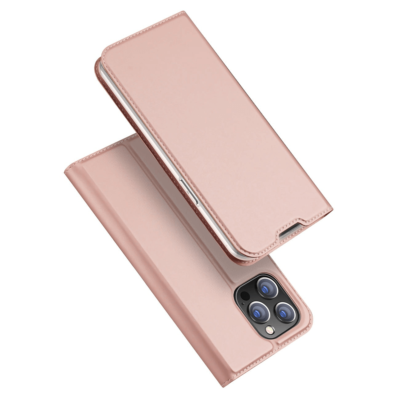 Dux Ducis Skin Pro atverčiamas dėklas Apple iPhone 16 Pro Max, rožinio aukso